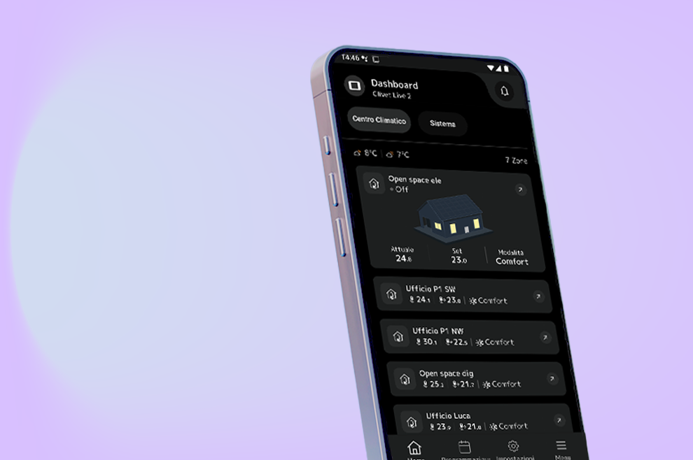CONTROL4 NRG by Clivet: Jednostavno poput klika. Immagine telefono con App Clivet Eye.